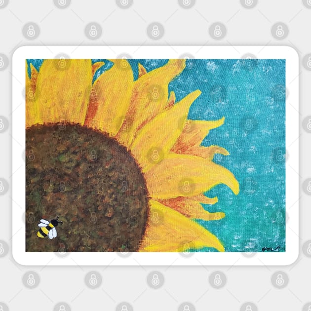 Painted Sunflower Sticker by Tara Liz Art